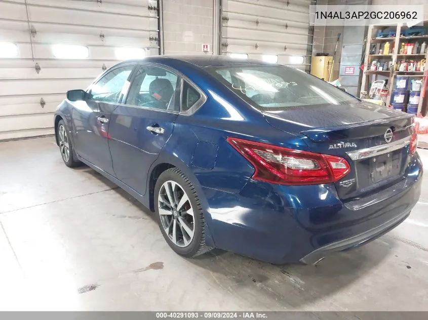 2016 Nissan Altima 2.5 Sr VIN: 1N4AL3AP2GC206962 Lot: 40291093