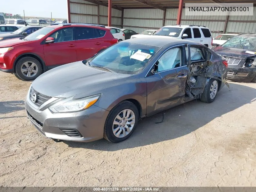 2016 Nissan Altima 2.5/S/Sv/Sl/Sr VIN: 1N4AL3AP7GN351001 Lot: 40311276