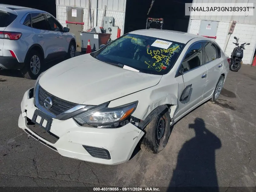 2016 Nissan Altima 2.5 S VIN: 1N4AL3AP3GN383931 Lot: 40319055