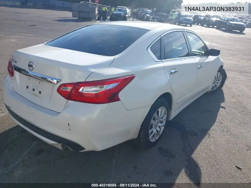 2016 Nissan Altima 2.5 S VIN: 1N4AL3AP3GN383931 Lot: 40319055