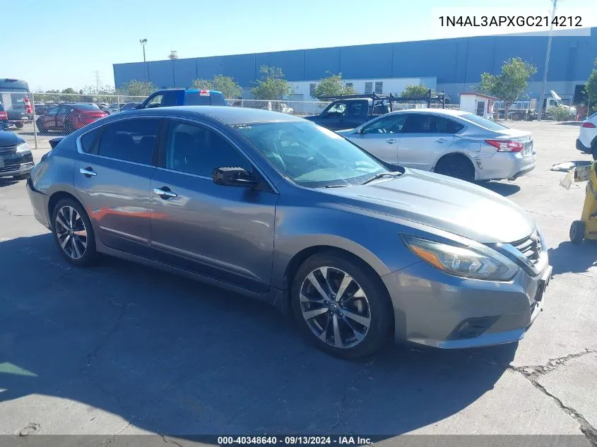 2016 Nissan Altima 2.5 Sr VIN: 1N4AL3APXGC214212 Lot: 40348640