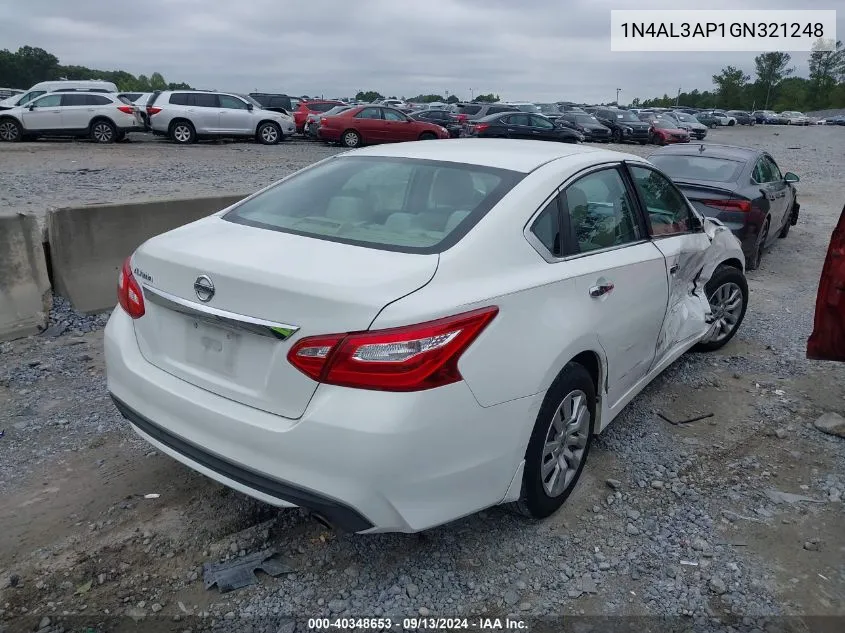 2016 Nissan Altima 2.5 S VIN: 1N4AL3AP1GN321248 Lot: 40348653