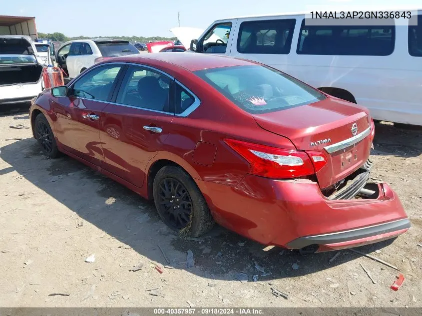 2016 Nissan Altima 2.5/S/Sv/Sl/Sr VIN: 1N4AL3AP2GN336843 Lot: 40357957