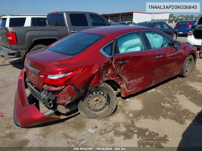 2016 Nissan Altima 2.5/S/Sv/Sl/Sr VIN: 1N4AL3AP2GN336843 Lot: 40357957