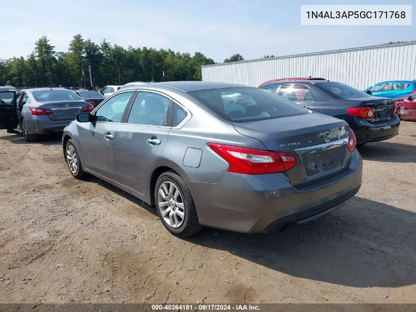 2016 Nissan Altima 2.5/2.5 S/2.5 Sl/2.5 Sr/2.5 Sv VIN: 1N4AL3AP5GC171768 Lot: 40364181