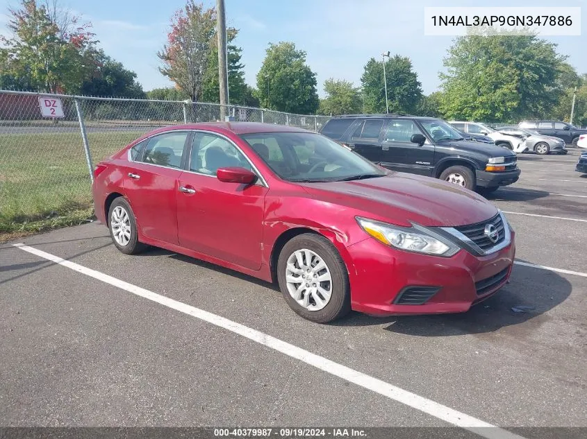 2016 Nissan Altima 2.5/2.5 S/2.5 Sl/2.5 Sr/2.5 Sv VIN: 1N4AL3AP9GN347886 Lot: 40379987