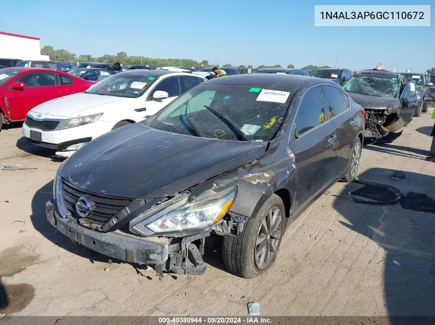 2016 Nissan Altima 2.5 Sv VIN: 1N4AL3AP6GC110672 Lot: 40380944