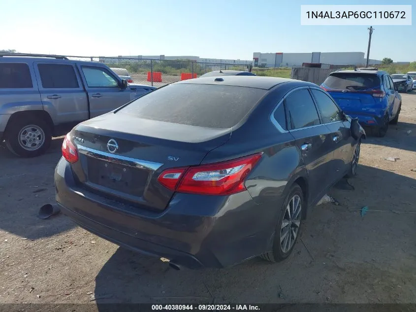 1N4AL3AP6GC110672 2016 Nissan Altima 2.5 Sv