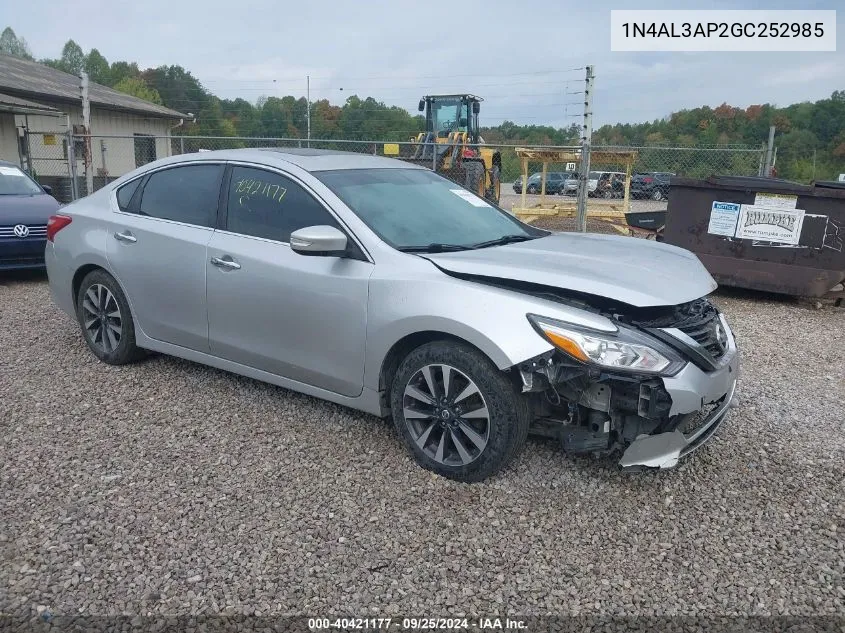 2016 Nissan Altima 2.5 Sv VIN: 1N4AL3AP2GC252985 Lot: 40421177