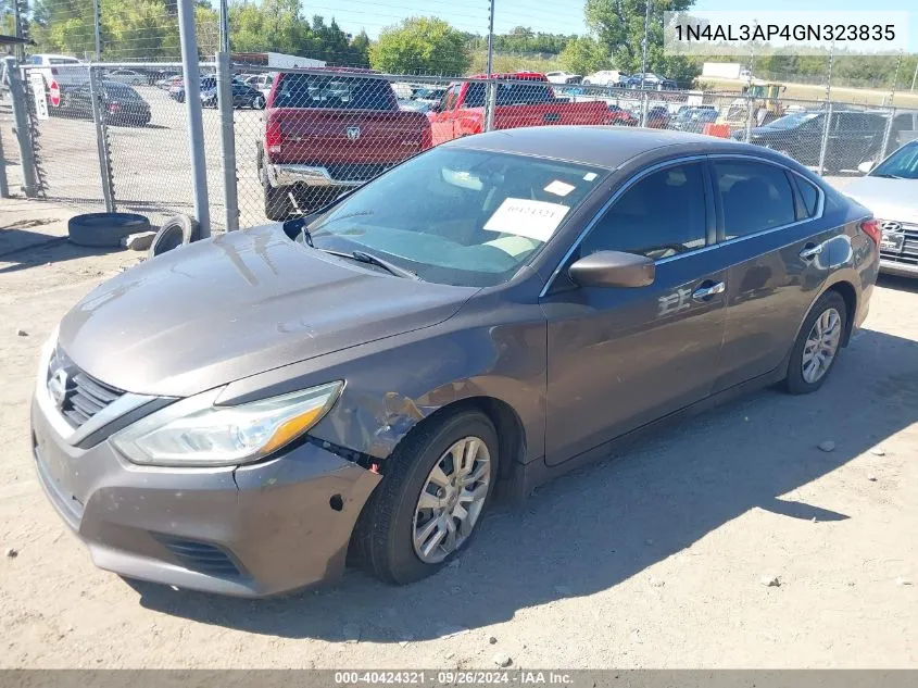 2016 Nissan Altima 2.5/S/Sv/Sl/Sr VIN: 1N4AL3AP4GN323835 Lot: 40424321