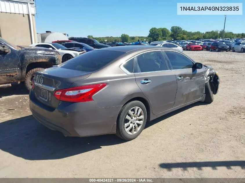 2016 Nissan Altima 2.5/S/Sv/Sl/Sr VIN: 1N4AL3AP4GN323835 Lot: 40424321