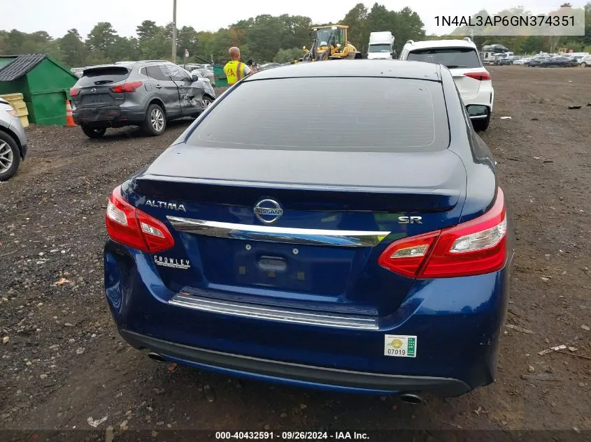 1N4AL3AP6GN374351 2016 Nissan Altima 2.5 Sr