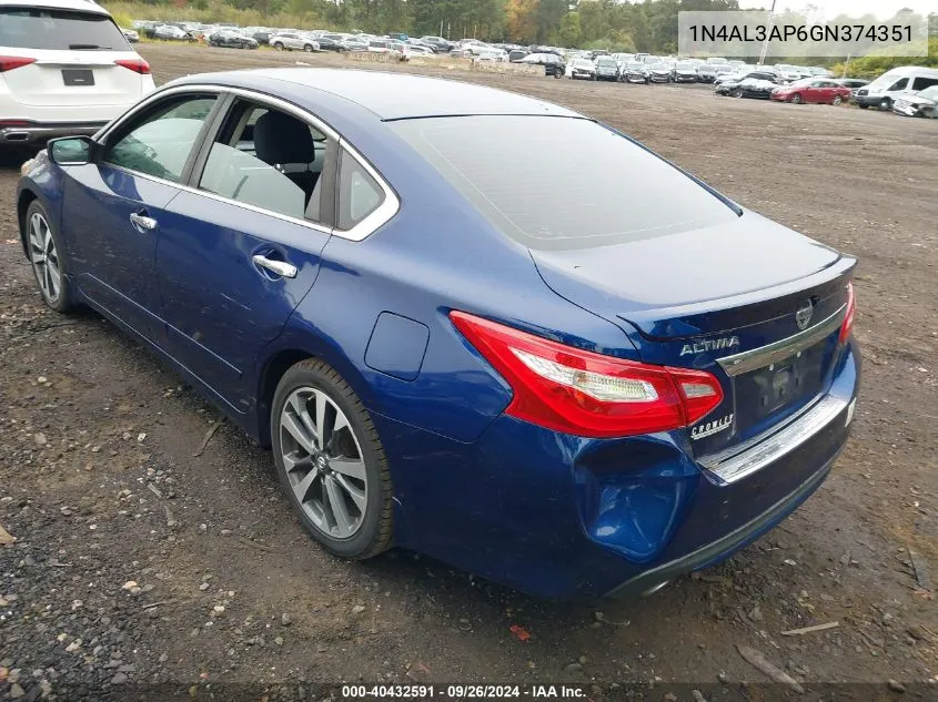 1N4AL3AP6GN374351 2016 Nissan Altima 2.5 Sr