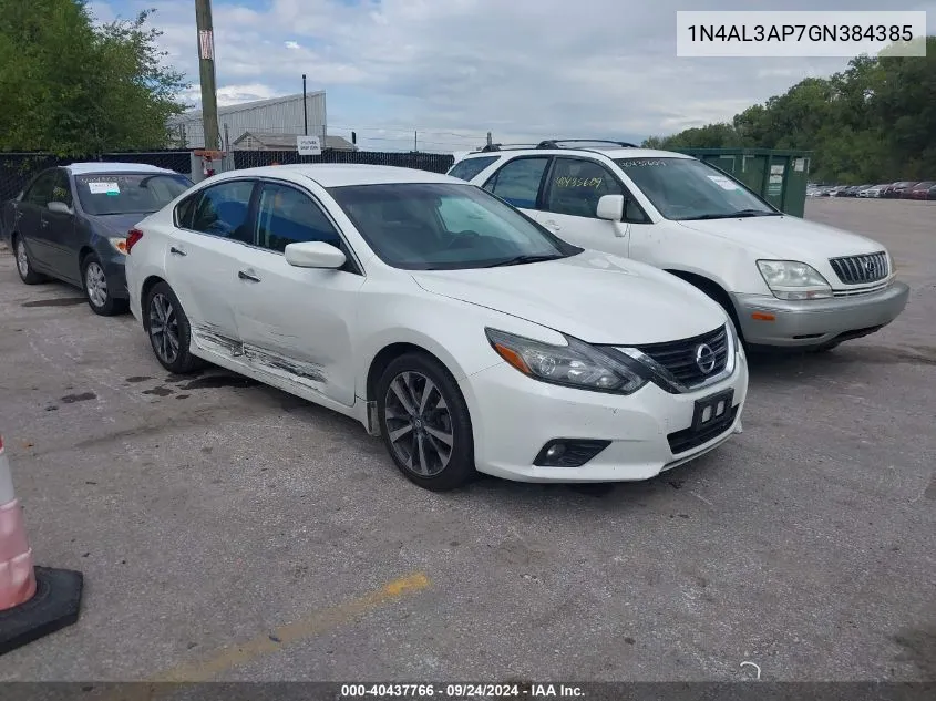 2016 Nissan Altima 2.5 Sr VIN: 1N4AL3AP7GN384385 Lot: 40437766