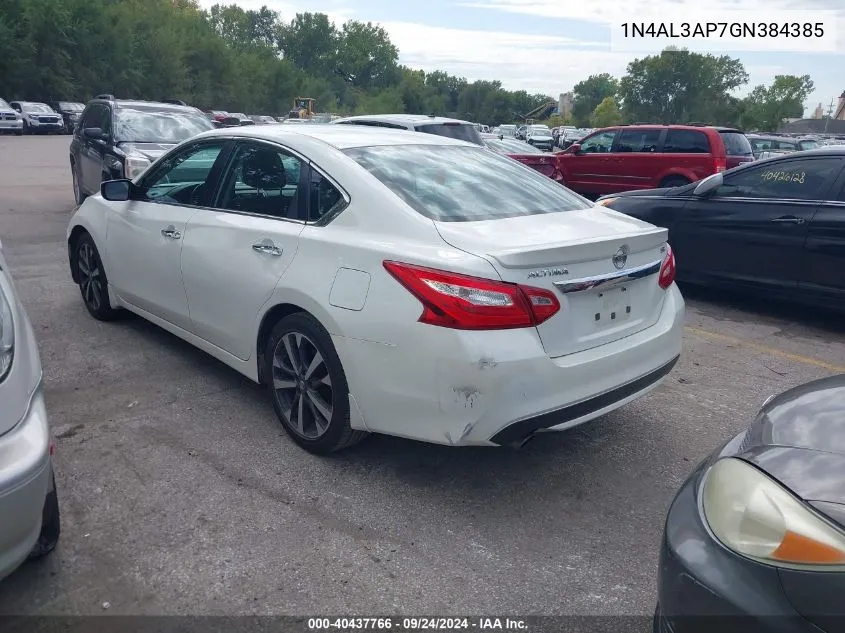 2016 Nissan Altima 2.5 Sr VIN: 1N4AL3AP7GN384385 Lot: 40437766