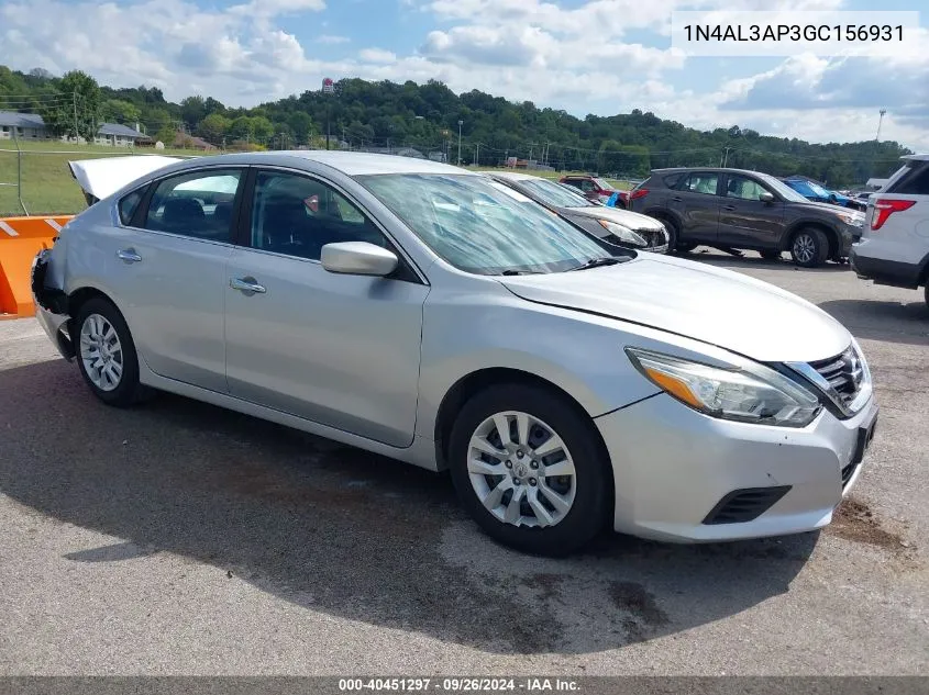 2016 Nissan Altima 2.5/2.5 S/2.5 Sl/2.5 Sr/2.5 Sv VIN: 1N4AL3AP3GC156931 Lot: 40451297