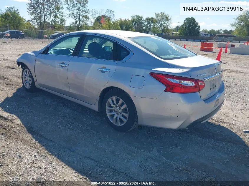 2016 Nissan Altima 2.5 S VIN: 1N4AL3APXGC139916 Lot: 40451822