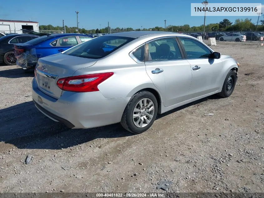 2016 Nissan Altima 2.5 S VIN: 1N4AL3APXGC139916 Lot: 40451822