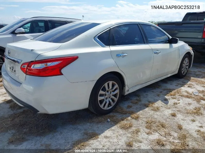 2016 Nissan Altima 2.5/2.5 S/2.5 Sl/2.5 Sr/2.5 Sv VIN: 1N4AL3AP8GC253218 Lot: 40597024