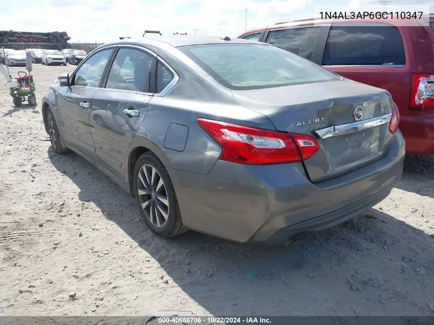 2016 Nissan Altima 2.5 Sv VIN: 1N4AL3AP6GC110347 Lot: 40656706