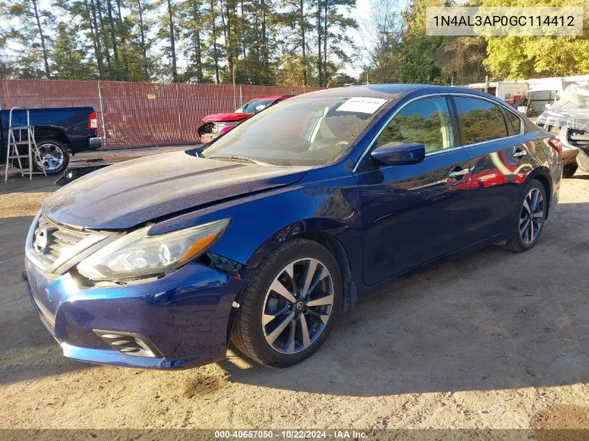 2016 Nissan Altima 2.5 Sr VIN: 1N4AL3AP0GC114412 Lot: 40657050