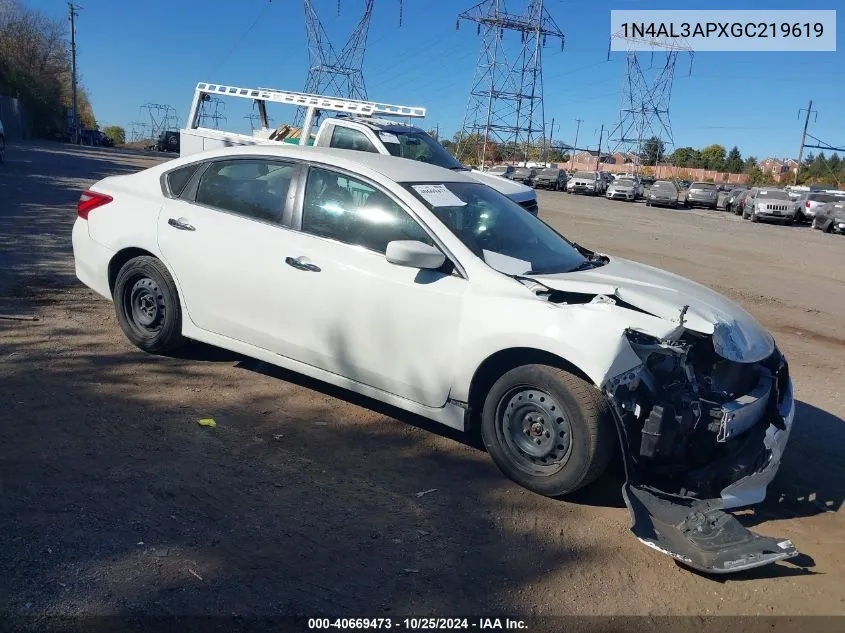 2016 Nissan Altima 2.5 S VIN: 1N4AL3APXGC219619 Lot: 40669473