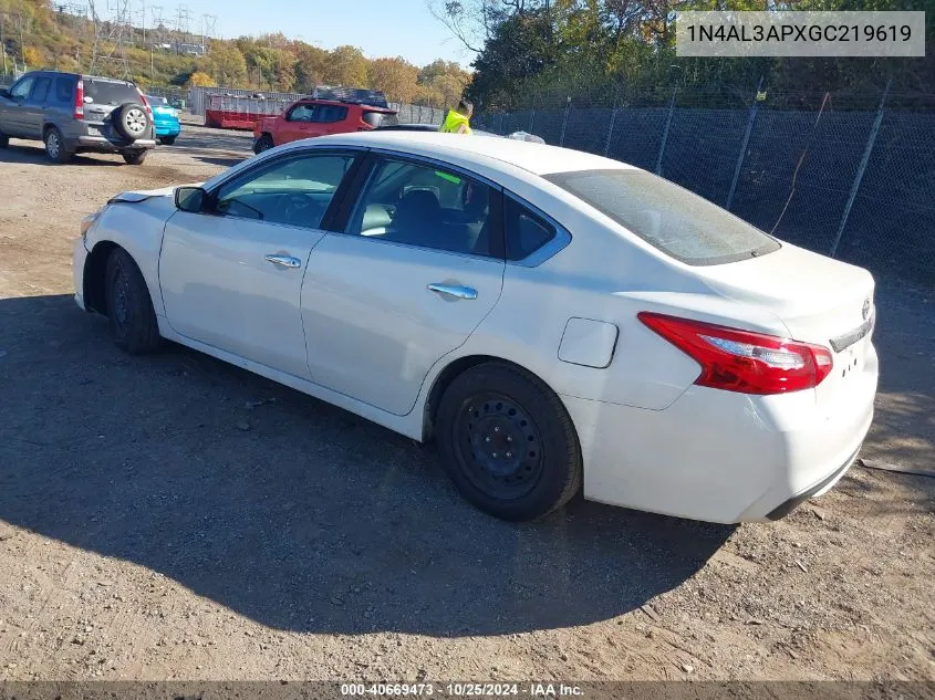 2016 Nissan Altima 2.5 S VIN: 1N4AL3APXGC219619 Lot: 40669473