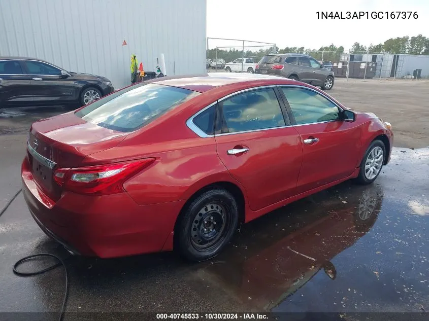 2016 Nissan Altima 2.5 S VIN: 1N4AL3AP1GC167376 Lot: 40745533