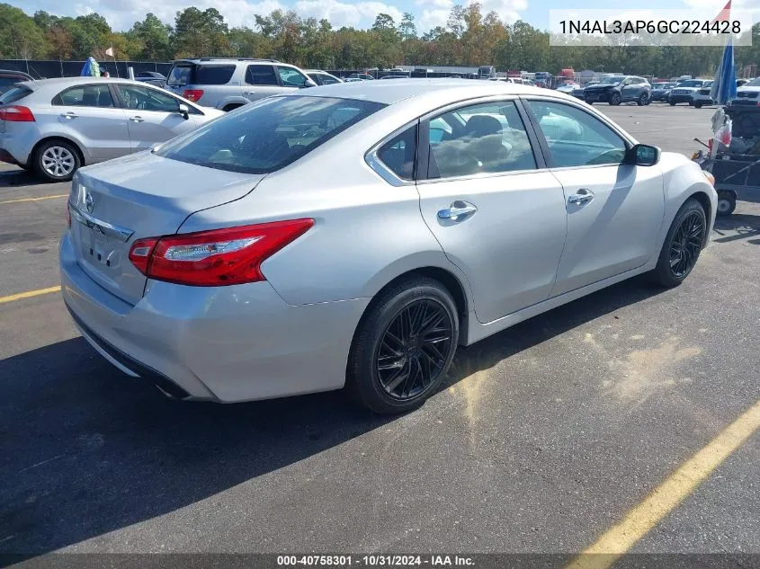 2016 Nissan Altima 2.5/2.5 S/2.5 Sl/2.5 Sr/2.5 Sv VIN: 1N4AL3AP6GC224428 Lot: 40758301