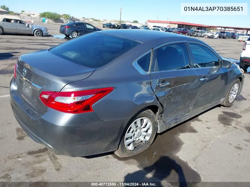 2016 Nissan Altima VIN: 01N4AL3AP7G385651 Lot: 40772550