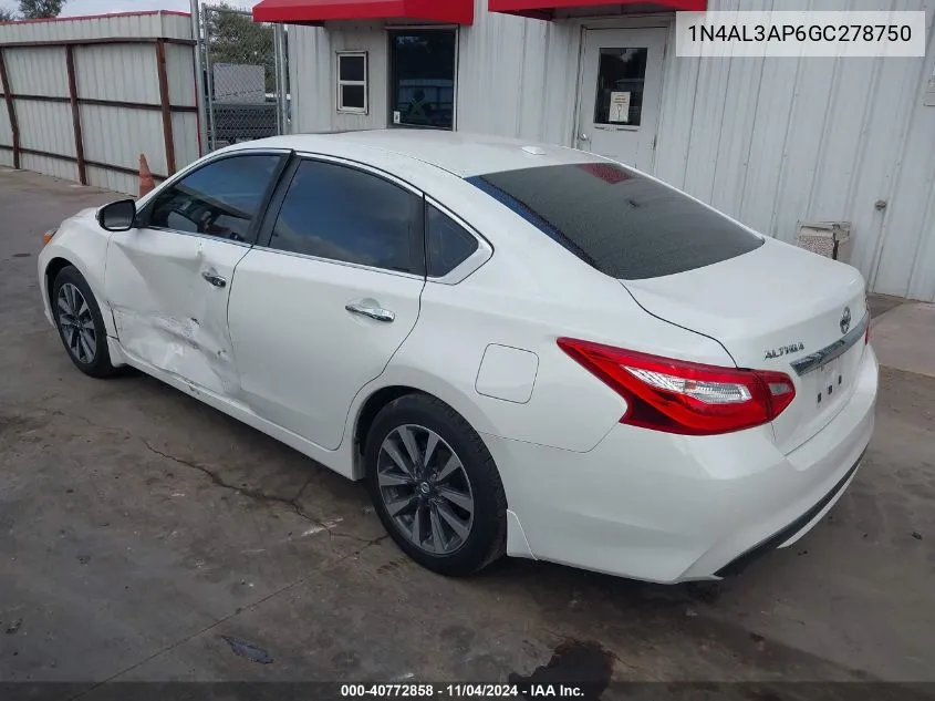 2016 Nissan Altima 2.5 Sl VIN: 1N4AL3AP6GC278750 Lot: 40772858