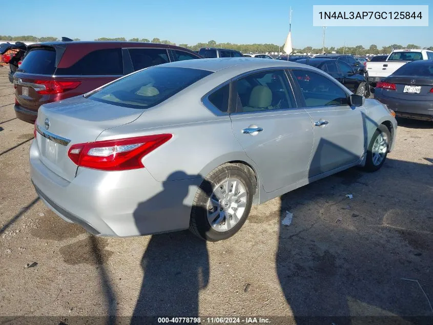 2016 Nissan Altima 2.5 S VIN: 1N4AL3AP7GC125844 Lot: 40778798