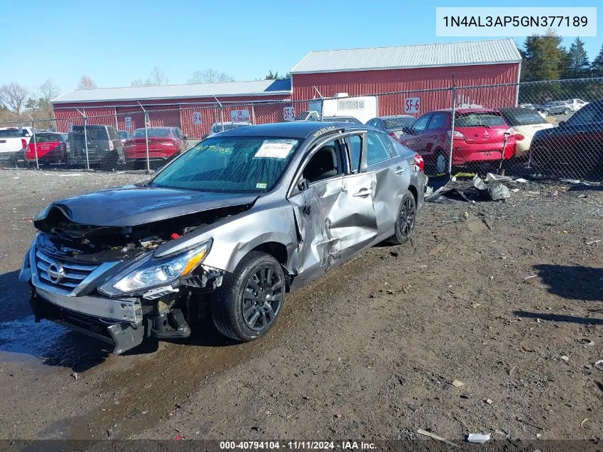 2016 Nissan Altima 2.5/2.5 S/2.5 Sl/2.5 Sr/2.5 Sv VIN: 1N4AL3AP5GN377189 Lot: 40794104