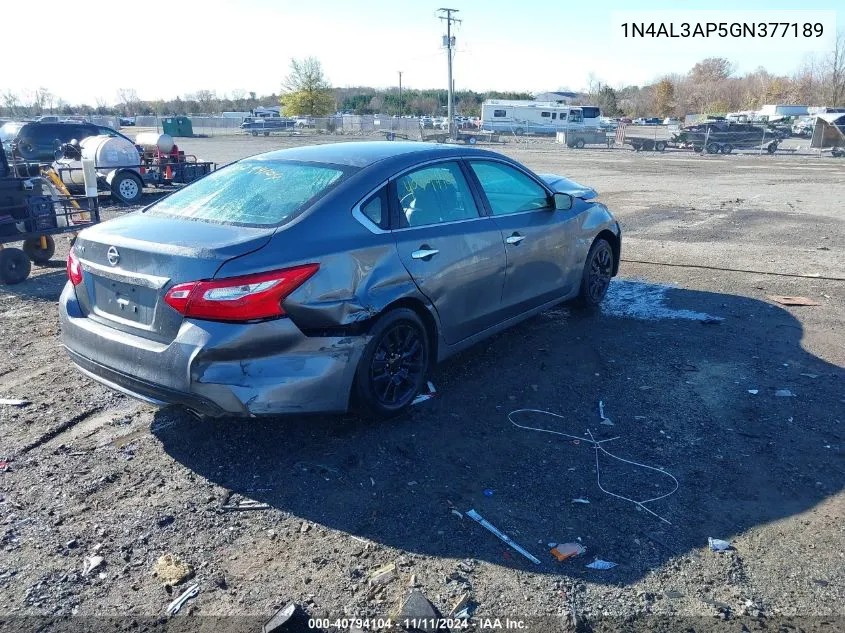 2016 Nissan Altima 2.5/2.5 S/2.5 Sl/2.5 Sr/2.5 Sv VIN: 1N4AL3AP5GN377189 Lot: 40794104