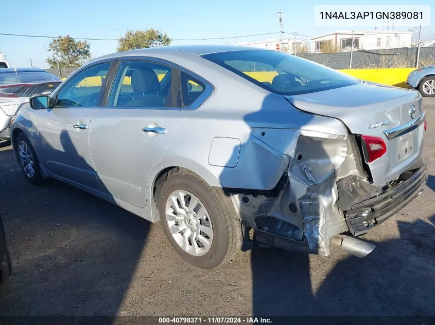 2016 Nissan Altima 2.5 S VIN: 1N4AL3AP1GN389081 Lot: 40798371