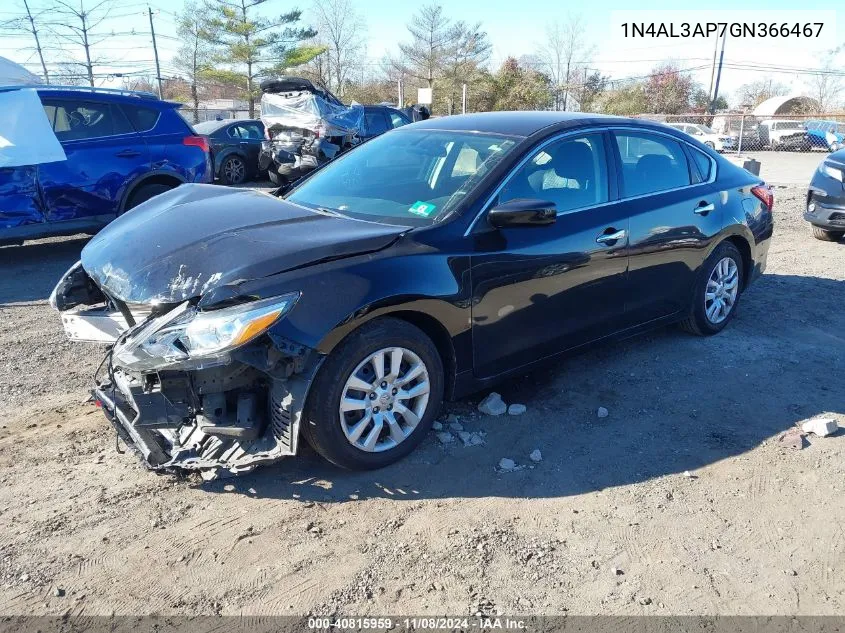 2016 Nissan Altima 2.5/2.5 S/2.5 Sl/2.5 Sr/2.5 Sv VIN: 1N4AL3AP7GN366467 Lot: 40815959