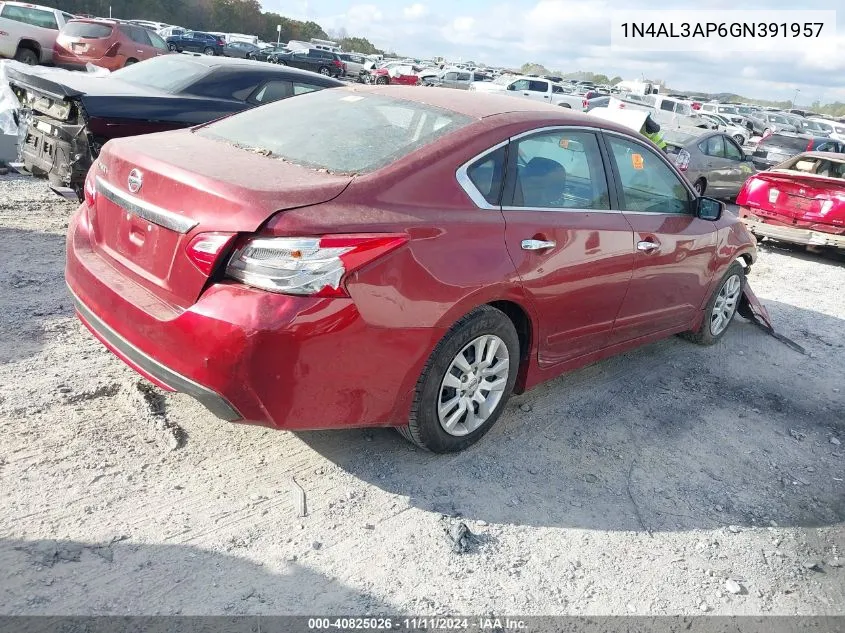 2016 Nissan Altima 2.5 S VIN: 1N4AL3AP6GN391957 Lot: 40825026