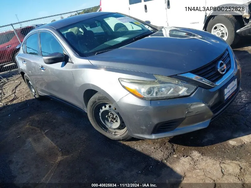 2016 Nissan Altima 2.5/2.5 S/2.5 Sl/2.5 Sr/2.5 Sv VIN: 1N4AL3AP8GC252828 Lot: 40825834