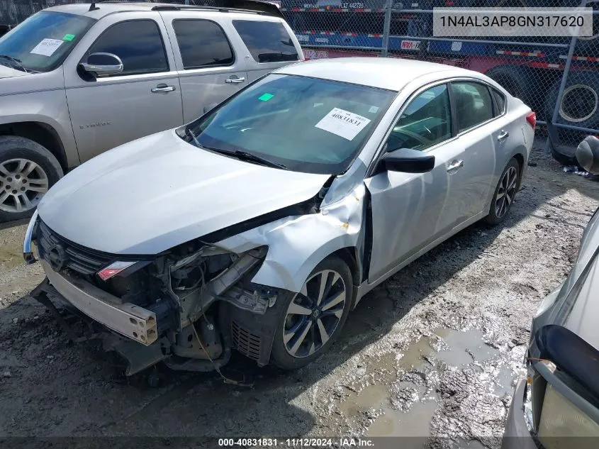 2016 Nissan Altima 2.5 Sr VIN: 1N4AL3AP8GN317620 Lot: 40831831