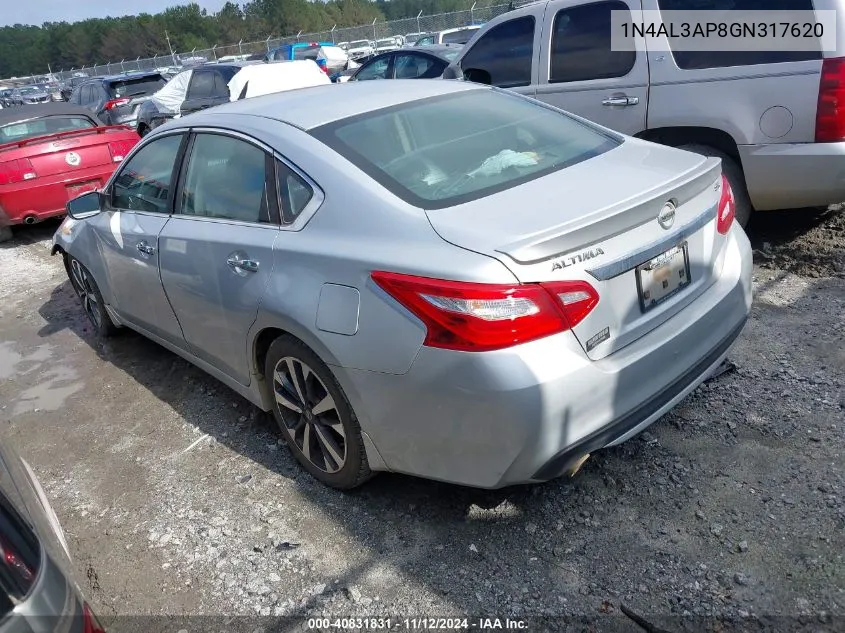 2016 Nissan Altima 2.5 Sr VIN: 1N4AL3AP8GN317620 Lot: 40831831