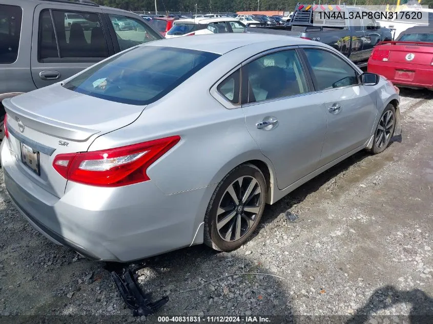 2016 Nissan Altima 2.5 Sr VIN: 1N4AL3AP8GN317620 Lot: 40831831