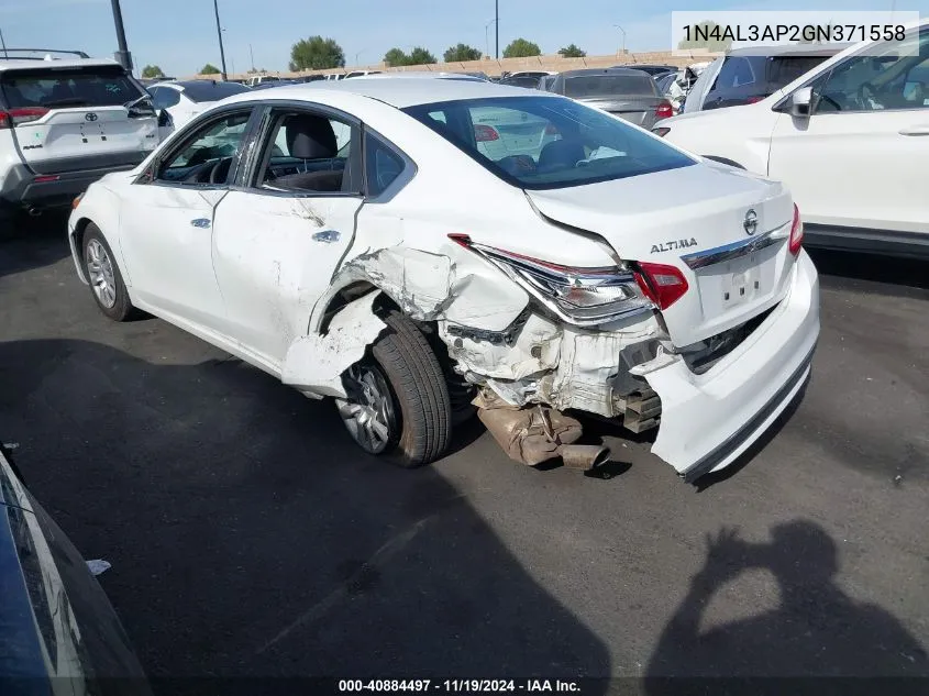 2016 Nissan Altima 2.5/2.5 S/2.5 Sl/2.5 Sr/2.5 Sv VIN: 1N4AL3AP2GN371558 Lot: 40884497