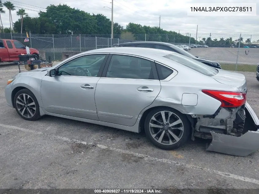 2016 Nissan Altima 2.5 Sr VIN: 1N4AL3APXGC278511 Lot: 40909827