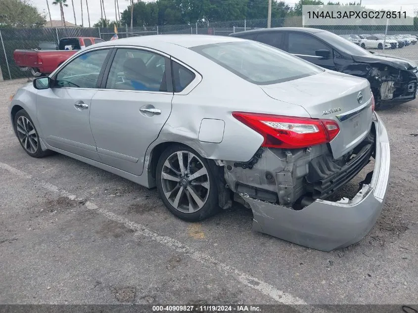 2016 Nissan Altima 2.5 Sr VIN: 1N4AL3APXGC278511 Lot: 40909827