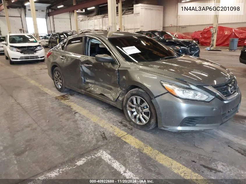 2016 Nissan Altima 2.5/2.5 S/2.5 Sl/2.5 Sr/2.5 Sv VIN: 1N4AL3AP6GC201098 Lot: 40922688