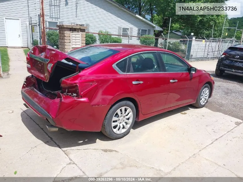 2017 Nissan Altima 2.5 S VIN: 1N4AL3AP5HC233736 Lot: 39263296