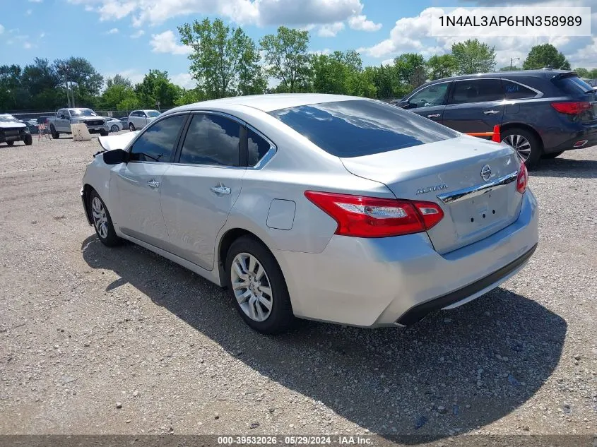 2017 Nissan Altima 2.5 S VIN: 1N4AL3AP6HN358989 Lot: 39532026