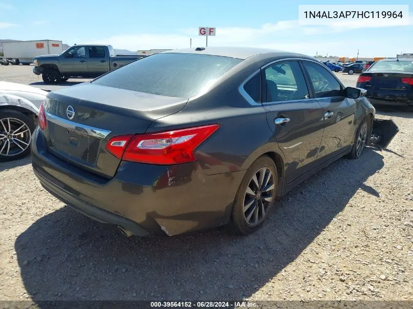 2017 Nissan Altima 2.5/2.5 S/2.5 Sl/2.5 Sr/2.5 Sv VIN: 1N4AL3AP7HC119964 Lot: 39564152