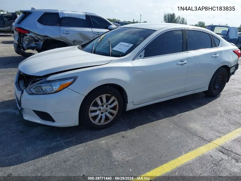 2017 Nissan Altima 2.5 Sv VIN: 1N4AL3AP8HC183835 Lot: 39771440