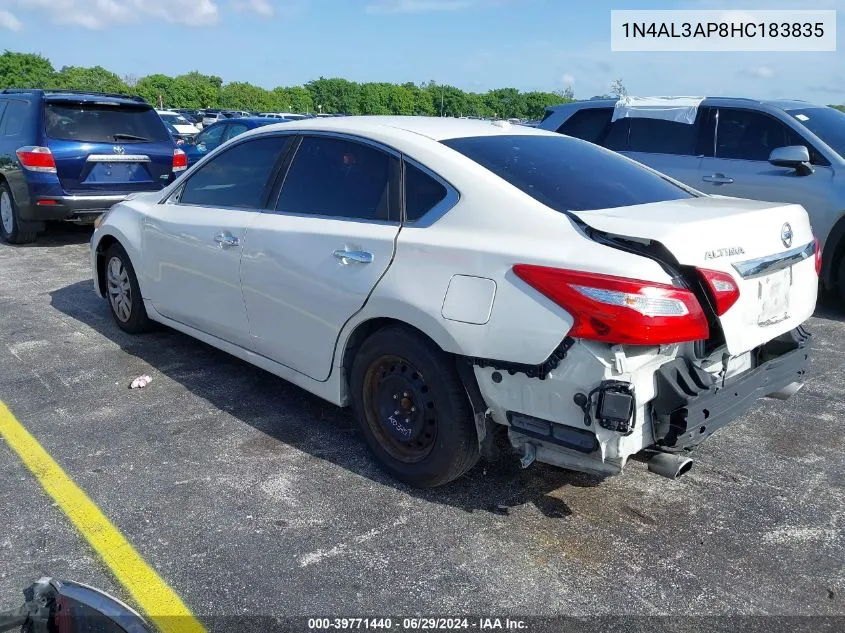 2017 Nissan Altima 2.5 Sv VIN: 1N4AL3AP8HC183835 Lot: 39771440